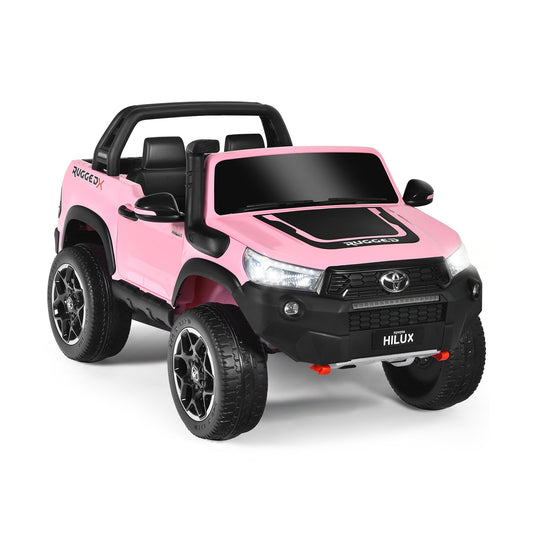 2*12V Licensed Toyota Hilux Ride On Truck Car 2-Seater 4WD with Remote Pink, Pink