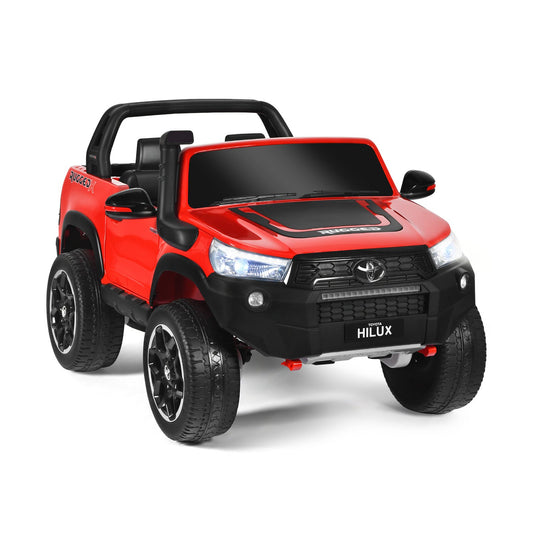 2*12V Licensed Toyota Hilux Ride On Truck Car 2-Seater 4WD with Remote Painted Red, Red