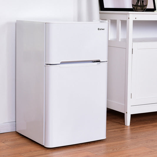 3.2 cu ft. Compact Stainless Steel Refrigerator, White Refrigerators White at Gallery Canada