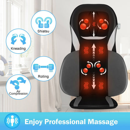 Shiatsu Massage with Heat Massage Chair, Gray