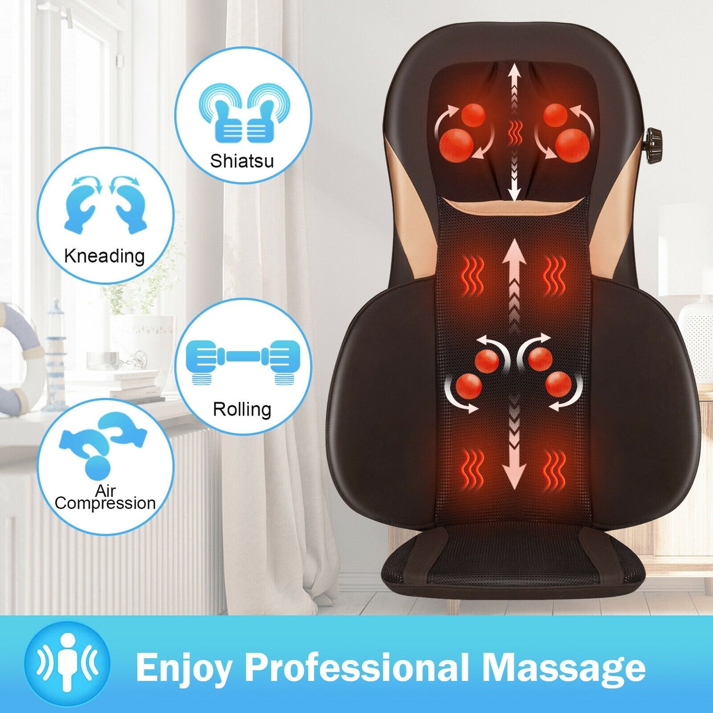 Shiatsu Massage with Heat Massage Chair, Golden at Gallery Canada