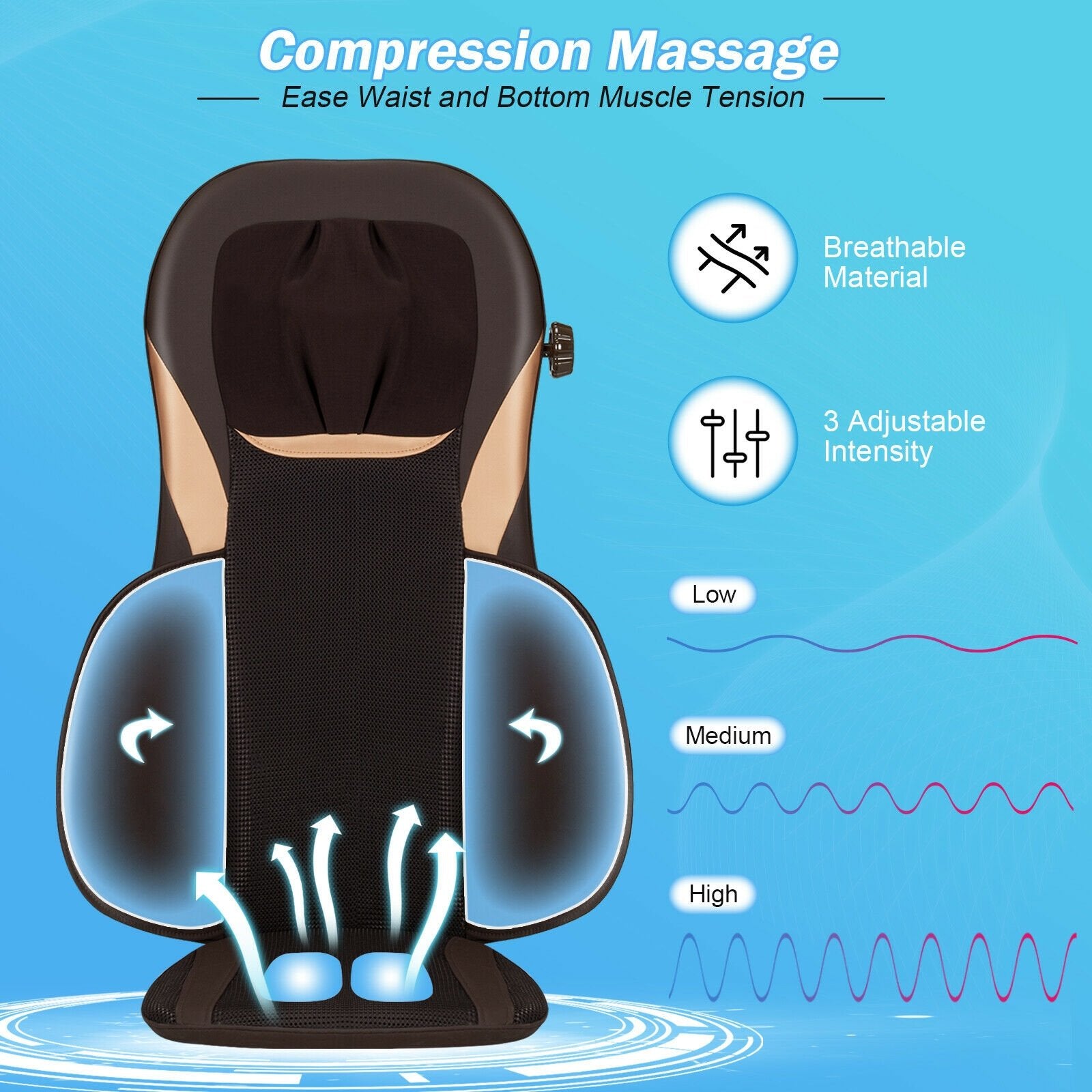 Shiatsu Massage with Heat Massage Chair, Golden at Gallery Canada