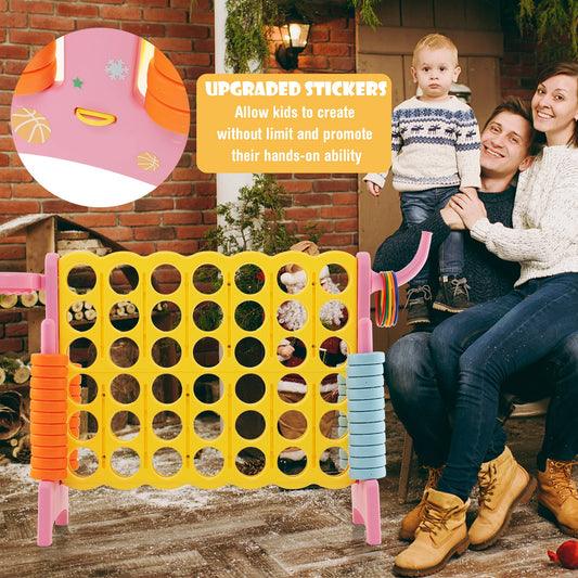 4-In-A-Row Connect Game, Basketball Hoop, Toss Ring, Pink Lawn Games Pink at Gallery Canada