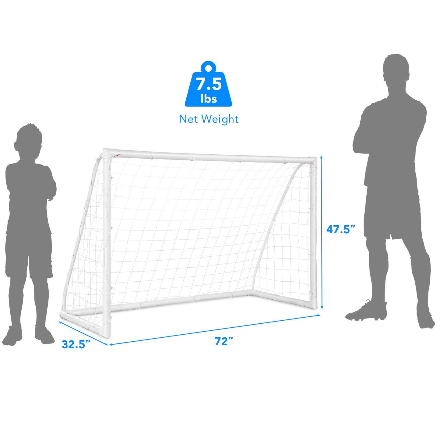 Soccer Goal with Strong UPVC Frame and High-Strength Netting - Gallery Canada