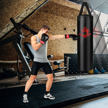 Filled Punching Bag Set with Boxing Gloves- 63 lbs, Black at Gallery Canada