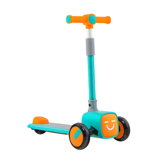 Folding Adjustable Kids Toy Scooter with LED Flashing Wheels Horn 4 Emoji Covers, Green at Gallery Canada