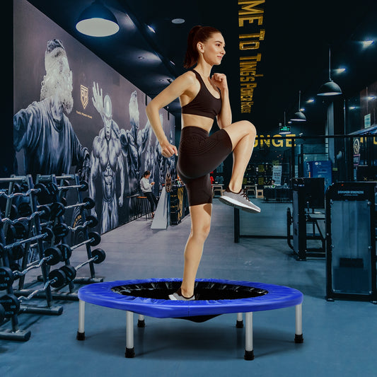 38 Inch Mini Folding Trampoline Portable Leisure Fitness Backboard, Blue Trampolines Blue at Gallery Canada