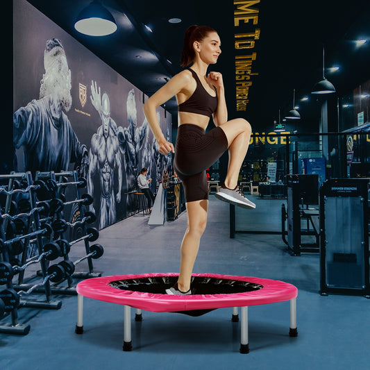 38 Inch Mini Folding Trampoline, Portable Fitness Backboard, Pink Trampolines Pink at Gallery Canada