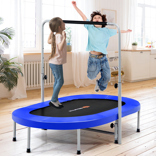 2-Person Foldable Mini Kids Fitness Rebounder Trampoline, Blue Trampolines Blue at Gallery Canada