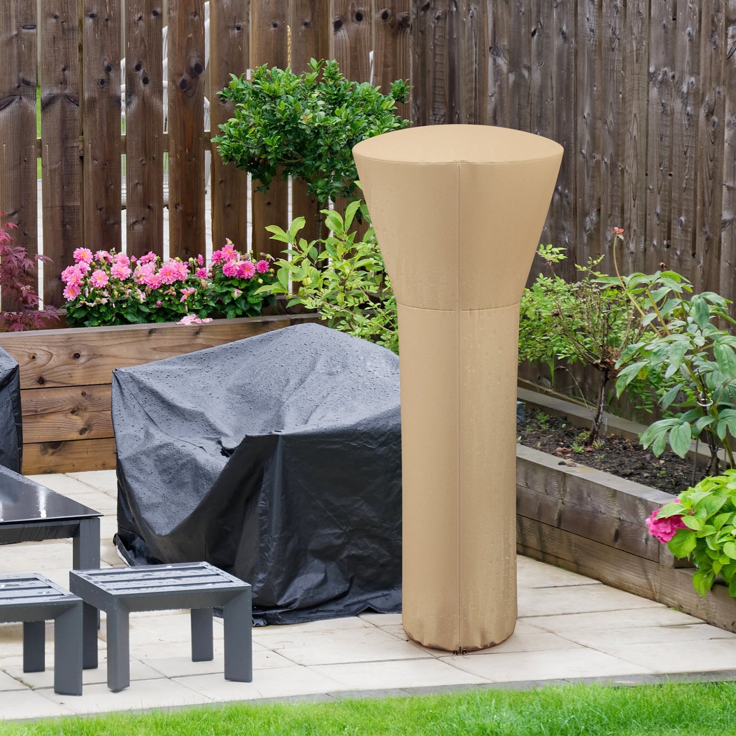 Patio waterproof heater cover with zipper and storage bag, Beige at Gallery Canada