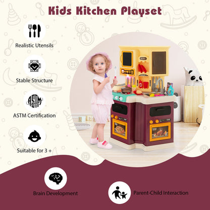 67 Pieces Kid's Kitchen Playset with Vapor and Boil Effects, Purple at Gallery Canada