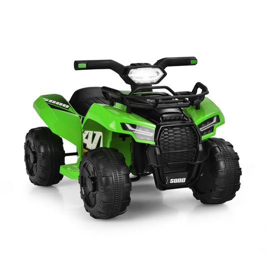 6V Kids ATV Quad Electric Ride On Car with LED Light and MP3, Green