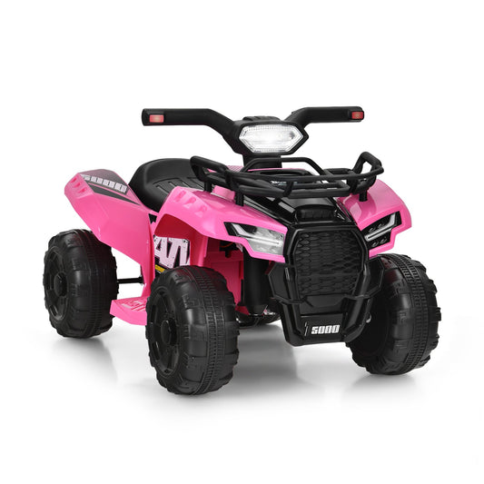 6V Kids ATV Quad Electric Ride On Car with LED Light and MP3, Pink