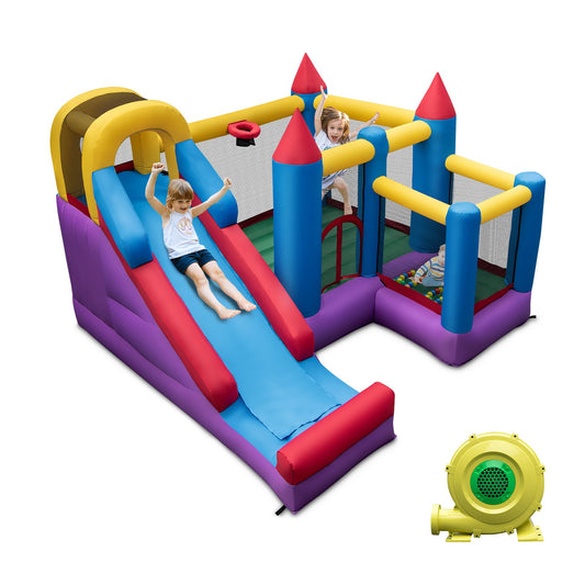 5-in-1 Inflatable Bounce House with 735W Blower and 50 Ocean Balls at Gallery Canada