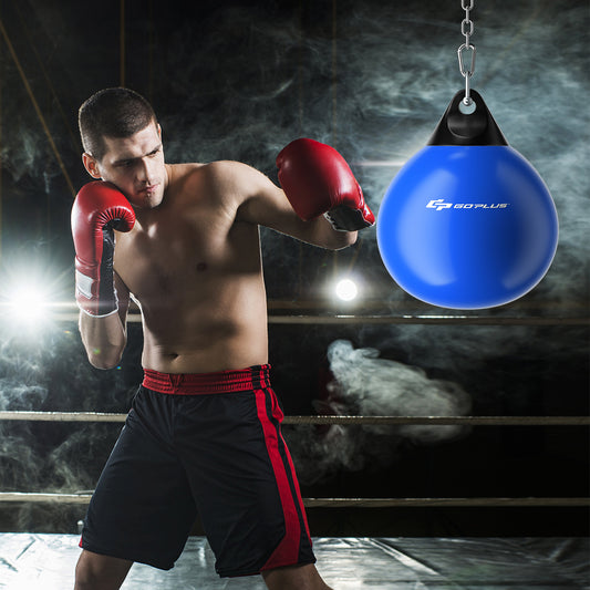 21 Inch Water Punching Bag, Adjustable Metal Chain, Blue Boxing & Martial Arts Blue at Gallery Canada