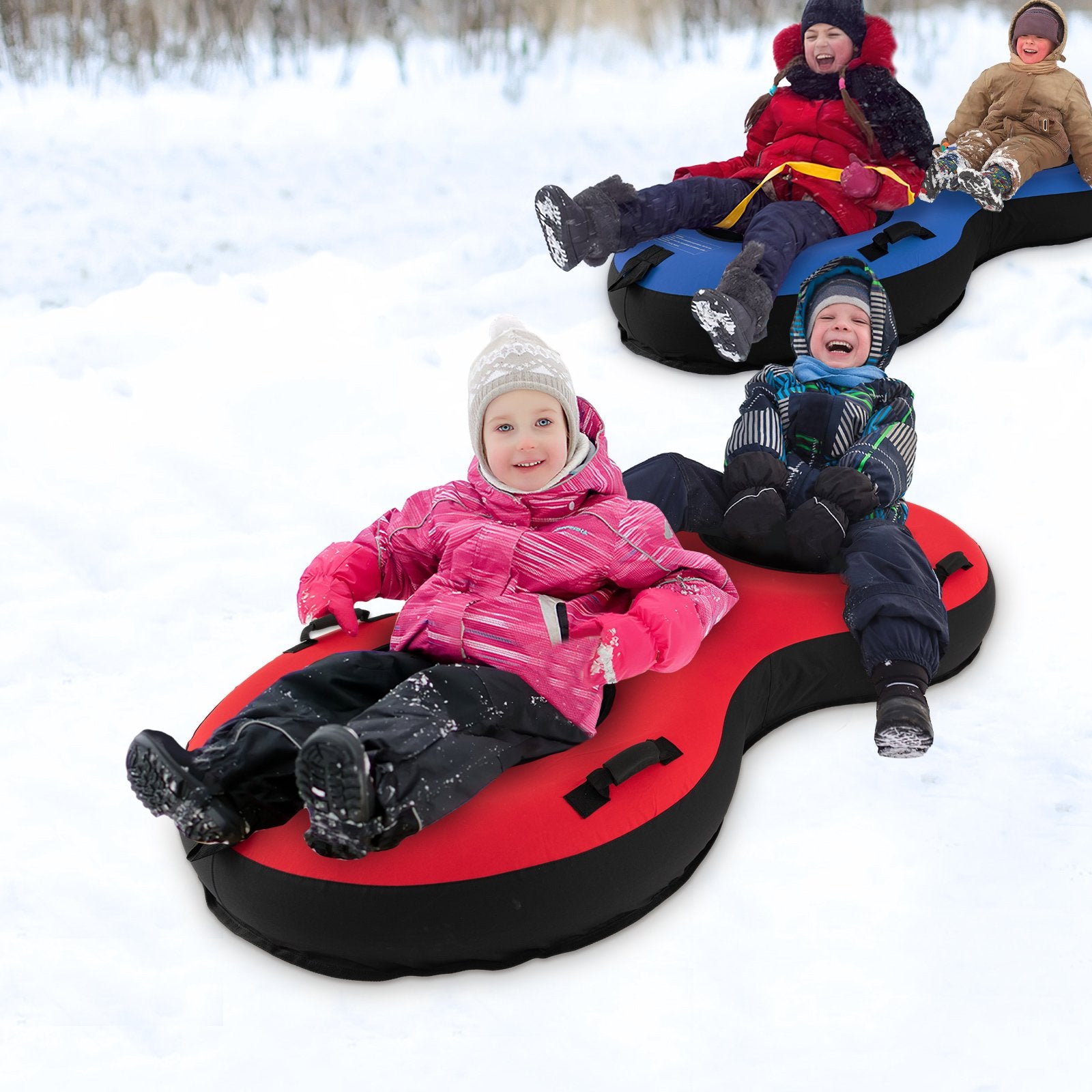 80" 2-Person Inflatable Snow Sled for Kids and Adults, Red at Gallery Canada
