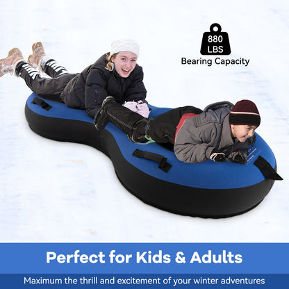 80" 2-Person Inflatable Snow Sled for Kids and Adults, Blue