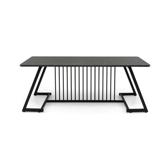 48 Inch Modern Style Coffee Table with Spacious Tabletop for Living Room, Black