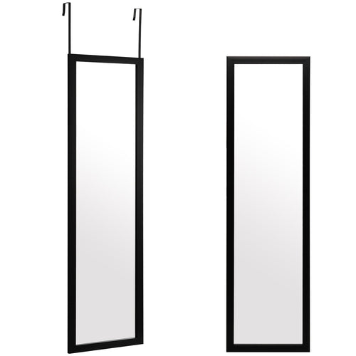 Full Length Wall Mounted Mirror with PS Frame and Explosion-proof Film, Black