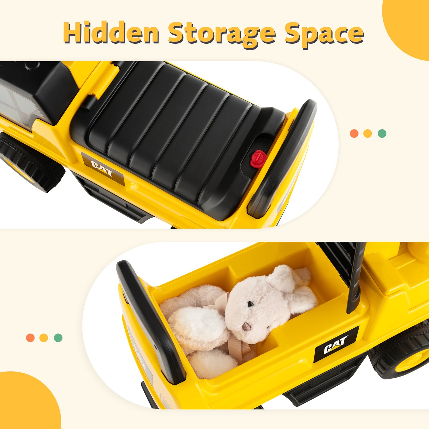 Kids Ride-On Digger, Yellow Push & Pedal Ride On Toys at Gallery Canada