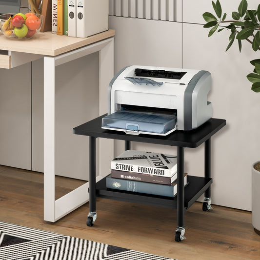Under Desk Printer Stand, 4 Wheels With Lock, Black Laptop Tables & Printer Stands Black at Gallery Canada