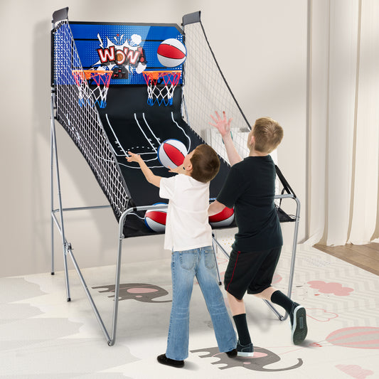 Dual Shot Basketball Arcade Game with 8 Game Modes and 4 Balls, Blue Game Room Blue at Gallery Canada