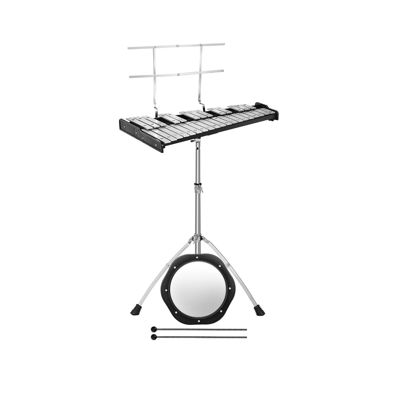 32 Note Glockenspiel Xylophone Percussion Bell Kit with Adjustable Stand, Black at Gallery Canada