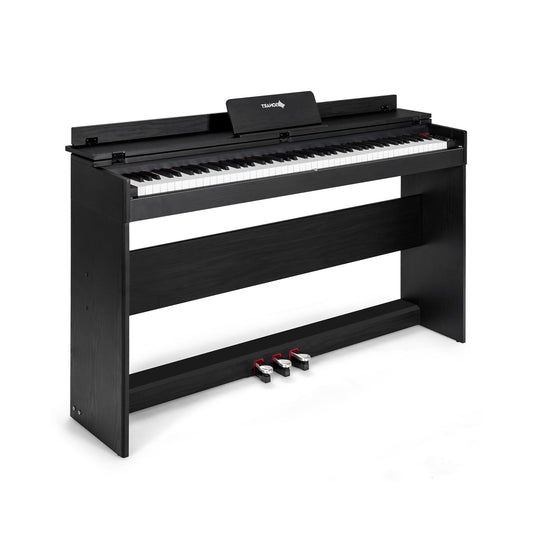 88 Key Full Size Electric Piano Keyboard with Stand 3 Pedals MIDI Function, Black