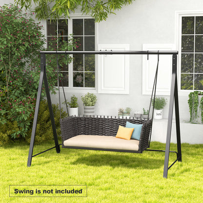 Patio Metal Swing Stand with A-Shaped Structure, Black