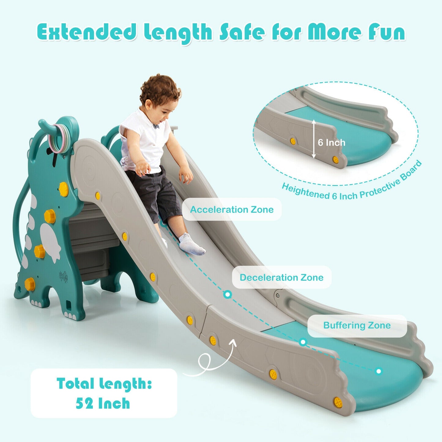 4-In-1 Kids Climber Slide Play Set, Basketball Hoop, Green Climbers & Slides at Gallery Canada