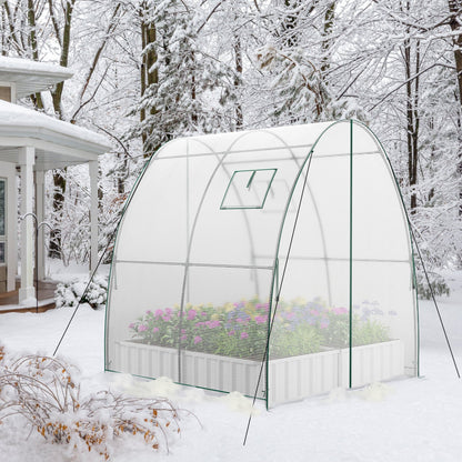 6 x 6 x 6.6 FT Outdoor Wall-in Tunnel Greenhouse, White at Gallery Canada