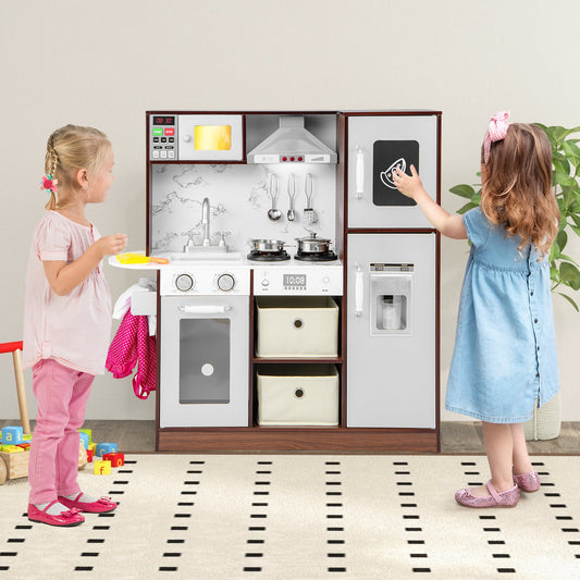 Kids Modern Toy Kitchen Playset With Lights, Sounds, Coffee Play Kitchen Sets Coffee at Gallery Canada