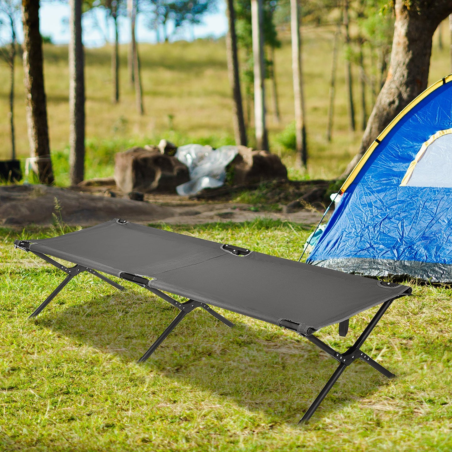 Adults Kids Folding Camping Cot, Gray at Gallery Canada