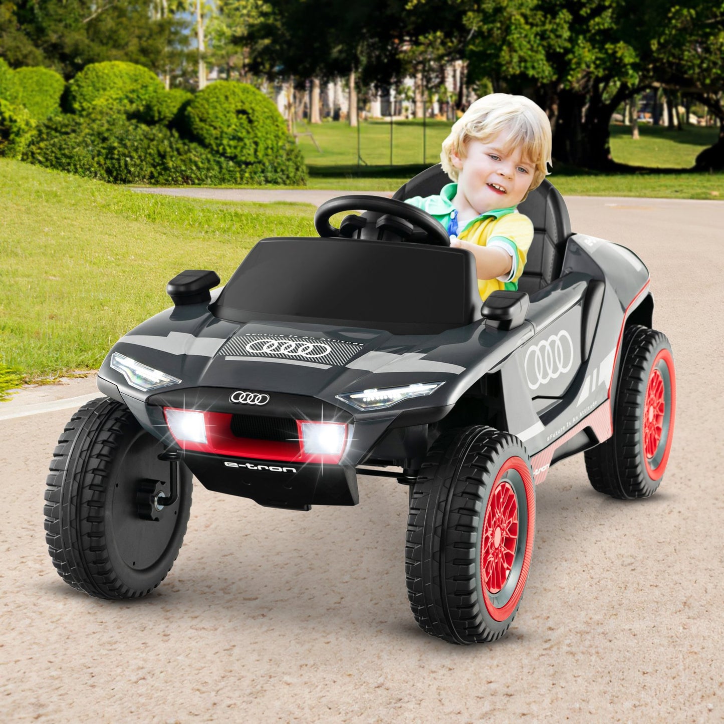 Licensed Audi Kids Ride On E-tron Racing Car-Gray , Gray