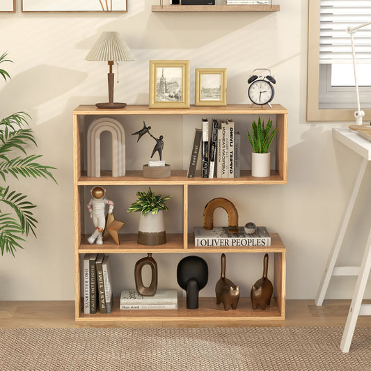 Concave Bookshelf, 3-Shelf Open Bookcase, Natural Bookcases Natural at Gallery Canada