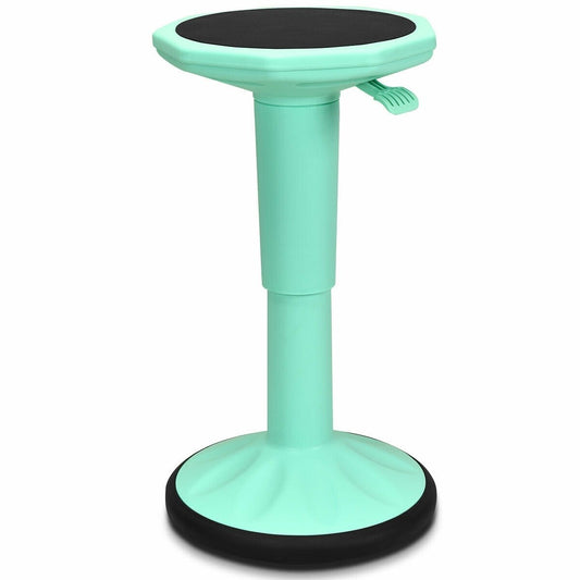 Adjustable Active Learning Stool Sitting Home Office Wobble Chair with Cushion Seat , Green