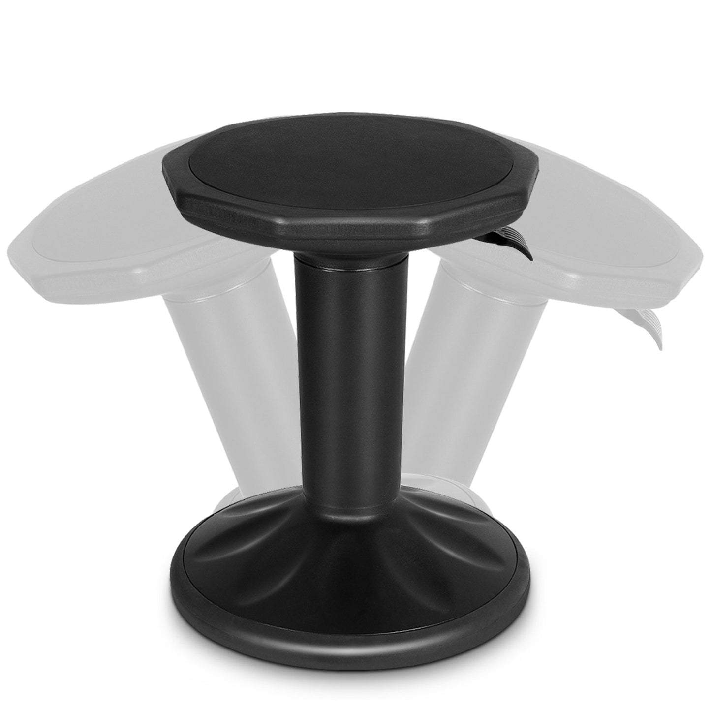 Adjustable Active Learning Stool Sitting Home Office Wobble Chair with Cushion Seat , Black at Gallery Canada