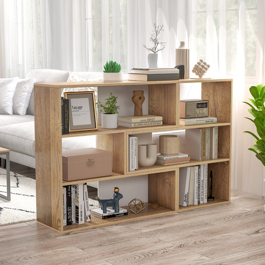 2-Piece Separable Bookshelf, Floor Standing Corner Display Storage, Natural