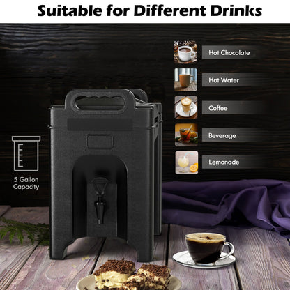 2.5 Gallon Insulated Beverage Server Dispenser, Black