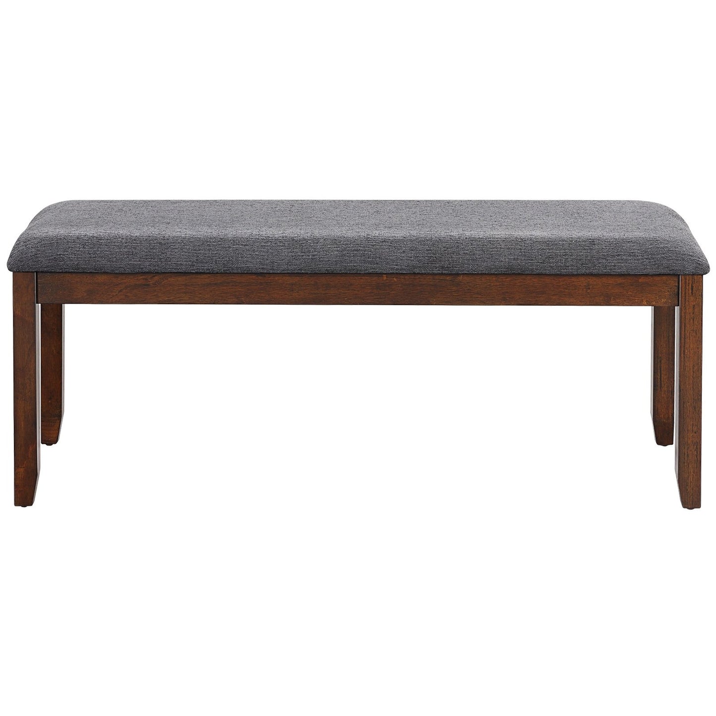 Upholstered Entryway Bench Footstool with Wood Legs, Dark Gray at Gallery Canada