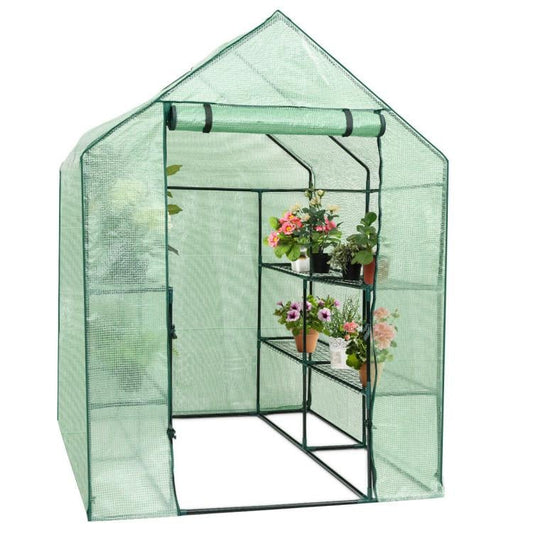 8 shelves Mini Walk In Greenhouse Outdoor Gardening Plant Green House, Green - Gallery Canada