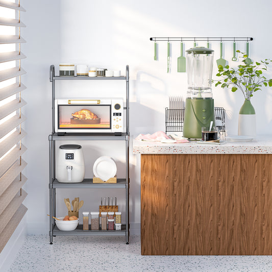 4-Tier Baker's Rack Stand Shelves, Kitchen Storage Organizer, Gray Baker's Racks Gray at Gallery Canada