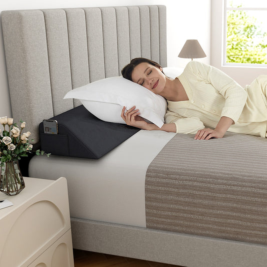 Full Size Bed Wedge Pillow, With Storage Bag, Gray Bedding Gray at Gallery Canada