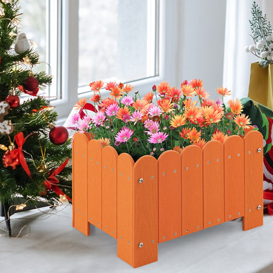 2 Pack Rectangular Planter Box with Drainage Gaps for Front Porch Garden Balcony, Orange Plant Stands Orange at Gallery Canada