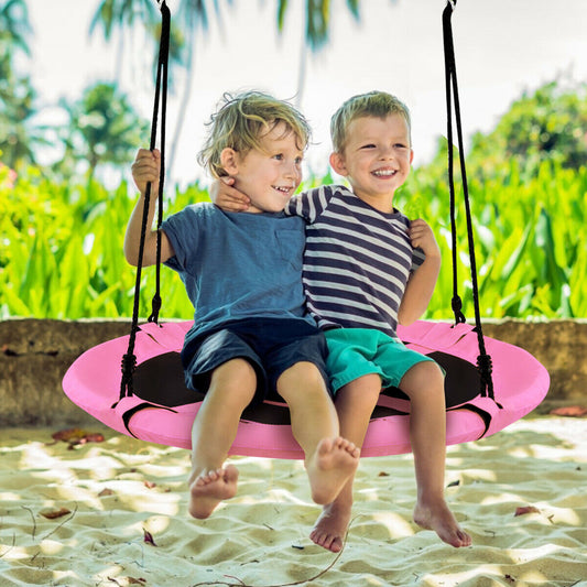 40 Inch Flying Saucer Tree Swing, Indoor Outdoor Play Set, Pink Swing & Playsets Pink at Gallery Canada