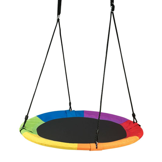 40 Inch Flying Saucer Tree Swing Outdoor Play for Kids, Multicolor