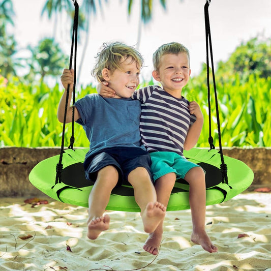 40 Inch Flying Saucer Tree Swing, Indoor Outdoor Play Set, Green Swing & Playsets Green at Gallery Canada