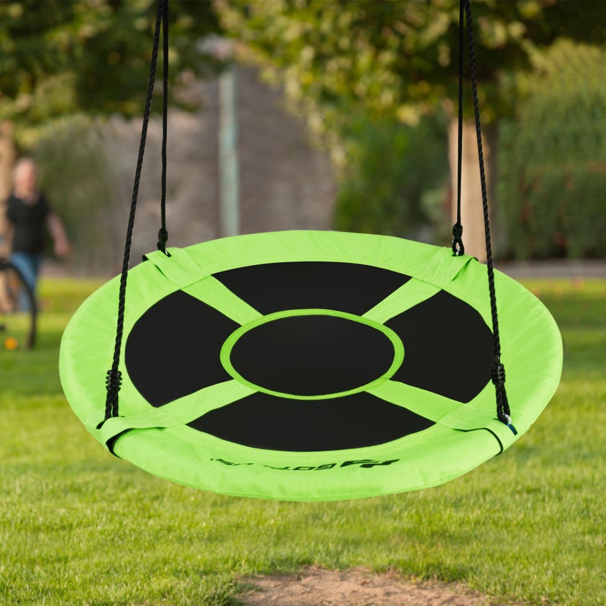 40 Inch Flying Saucer Tree Swing Indoor Outdoor Play Set, Green at Gallery Canada