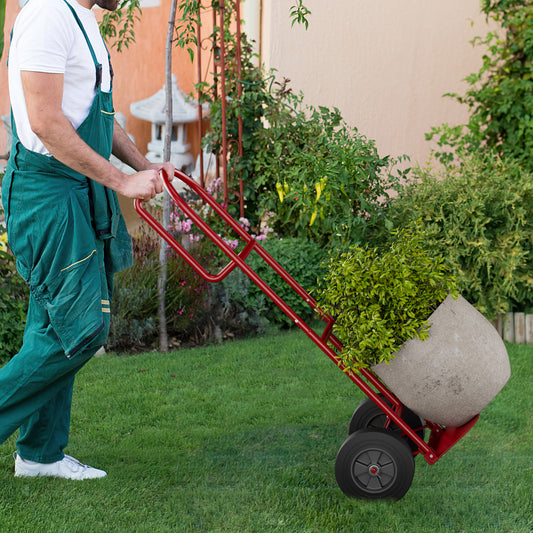 P-Handle Sack Truck, 10 Inch Wheels, Foldable Load Area, Red Garages Red at Gallery Canada