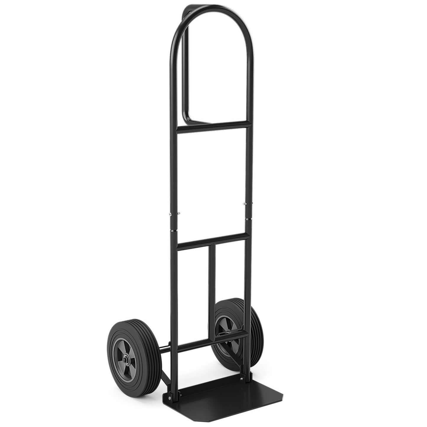 P-Handle Sack Truck with 10 Inch Wheels and Foldable Load Area, Black